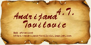 Andrijana Tovilović vizit kartica